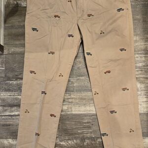 Ralph Lauren Tan Chinos with Embroidered Cars